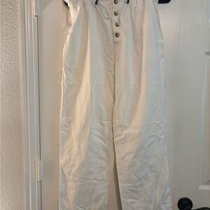 Urban Outfitters White Straight Leg pants with Structured Fabric